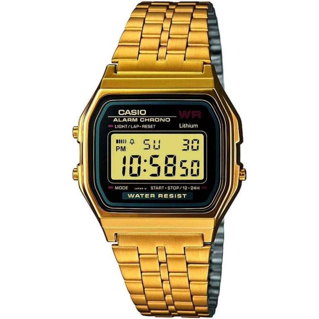 Relógio Unissex Digital Casio A159WGEA-1DF - Preto/Dourado